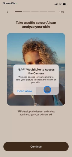 SPF - Tan Timer & UV Tracker permissions UI screen 5