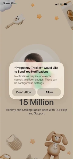 Pregnancy Tracker・App by Moms permissions UI screen 4