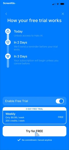 Halo AI paywalls UI screen 12