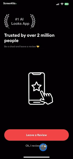 LooksMax AI mobile app UI screen 11