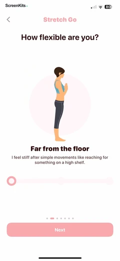 Stretch Go- Stretching Splits mobile app UI screen 8