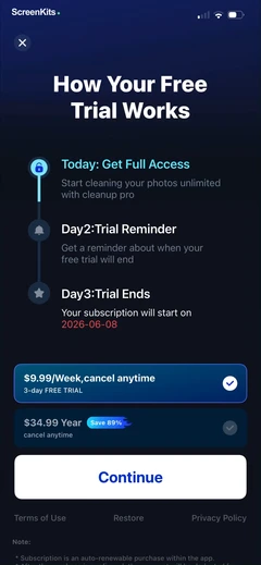 Cleaner PRO-photos cleaner paywalls UI screen 8