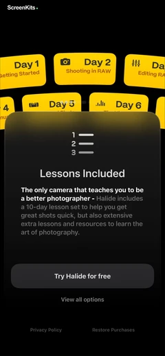 Halide Mark III - Pro Camera mobile app UI screen 8