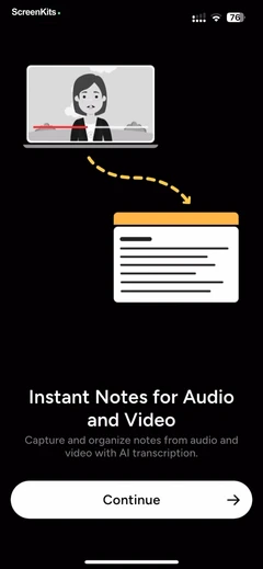 AI Note Taker - NotebookAI mobile app UI screen 7