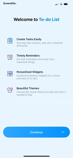 Todo List & Reminder - Todoery onboarding UI screen 7