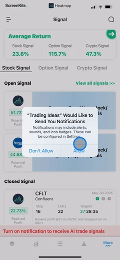Trading Ideas Driven by AI permissions UI screen 12