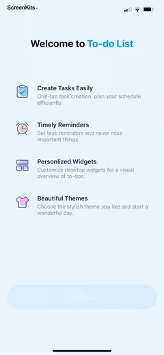 Todo List & Reminder - Todoery onboarding UI screen 4