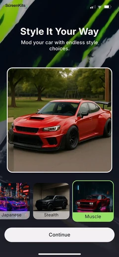 AI Car Designer Modify & Tune mobile app UI screen 8