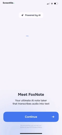 FoxNote mobile app UI screen 4