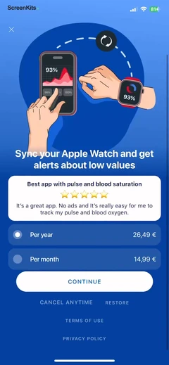 Blood Oxygen App mobile app UI screen 11