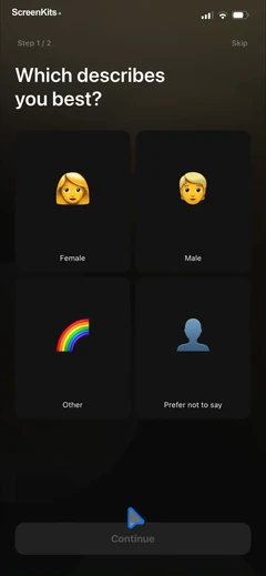 Pose mobile app UI screen 4