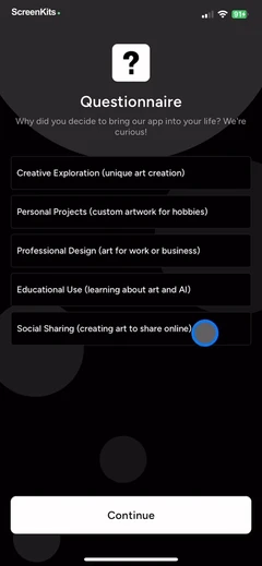 AI Image Generator - Monet forms UI screen 12