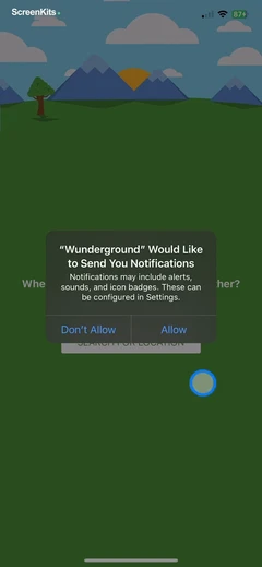 Weather Underground- Local Map permissions UI screen 6