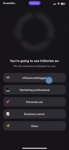 Instories- AI Photo & Video mobile app UI screen 5