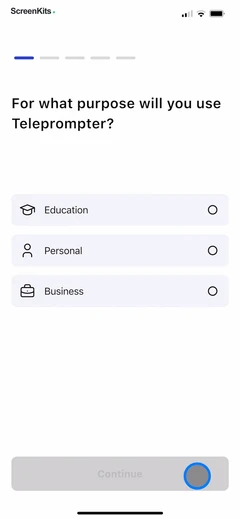 Teleprompter - VILO mobile app UI screen 4