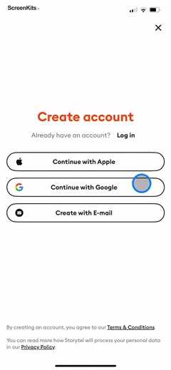 Storytel Audiobooks Library onboarding UI screen 10