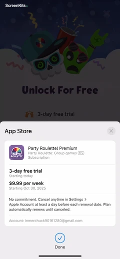 Party Roulette- Group Games mobile app UI screen 12