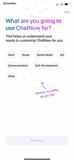 AI Chat Assistant – ChatNow mobile app UI screen 7