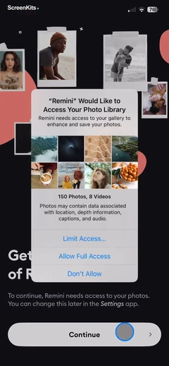Remini - AI Photo Enhancer mobile app UI screen 11