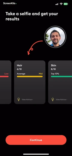 LooksMax AI mobile app UI screen 4