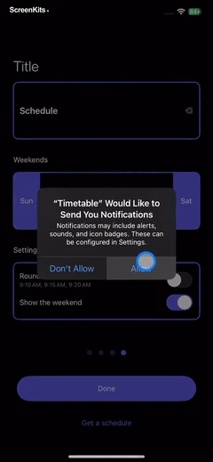 Smart Timetable- Study Planner permissions UI screen 6