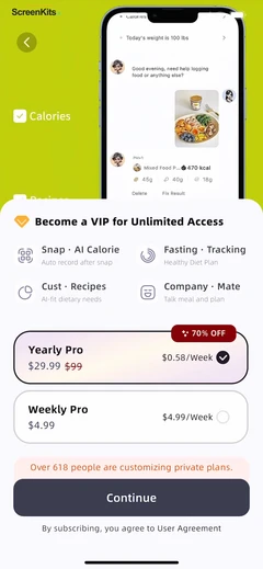 Calorie Tracker-CalorieMate paywalls UI screen 11