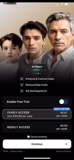 PhotoApp - AI Photo Enhancer paywalls UI screen 11