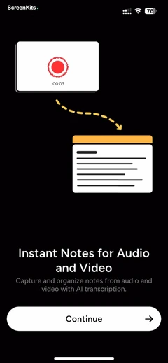 AI Note Taker - NotebookAI mobile app UI screen 9