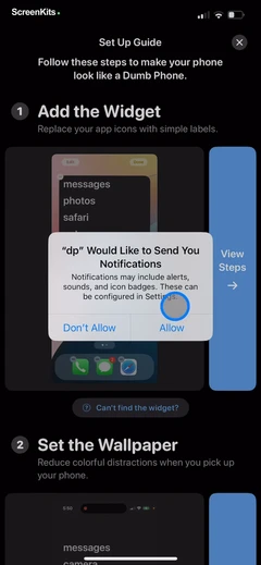 Dumb Phone (dp) mobile app UI screen 9