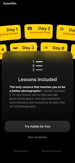 Halide Mark III - Pro Camera mobile app UI screen 9