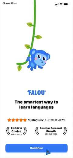 Falou - Fast language learning mobile app UI screen 4
