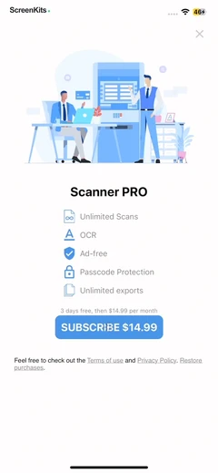 Scanner App To PDF paywalls UI screen 3