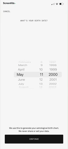 Co–Star Personalized Astrology mobile app UI screen 4