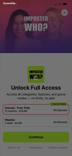 Imposter Who- - Word Game paywalls UI screen 12
