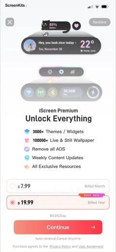 iScreen - Widgets & Wallpaper paywalls UI screen 9