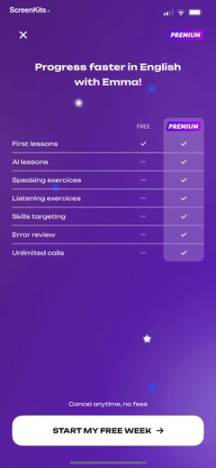 Emma Learn Languages paywalls UI screen 8
