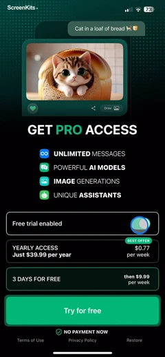 My AI Assistant paywalls UI screen 10
