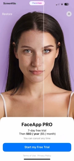 FaceApp- Perfect Face Editor paywalls UI screen 9