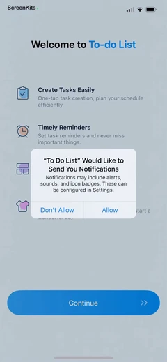 Todo List & Reminder - Todoery onboarding and permissions UI screen 5