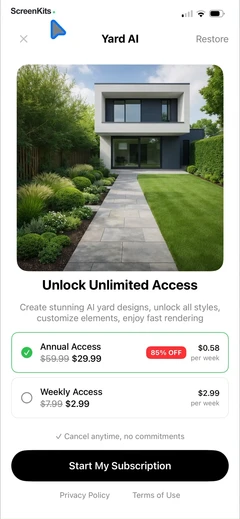 Yard AI- Backyard Design paywalls UI screen 12
