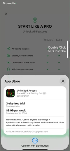 TradeGPT mobile app UI screen 10
