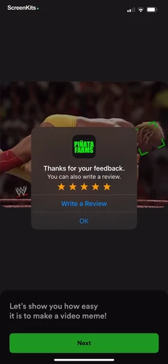 Piñata Farms Meme Generator mobile app UI screen 7
