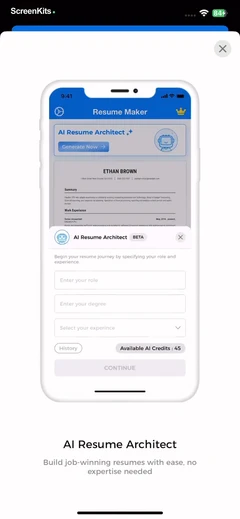 AI Resume Creator- CV Builder mobile app UI screen 5