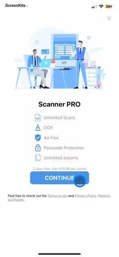 Documents to PDF Scanner paywalls UI screen 4