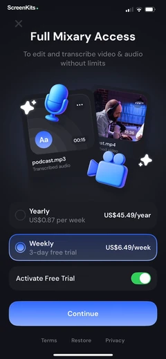 Scenara paywalls UI screen 12