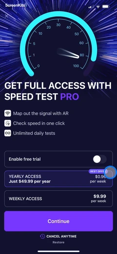 Speed Test & Wifi Analyzer + paywalls UI screen 7