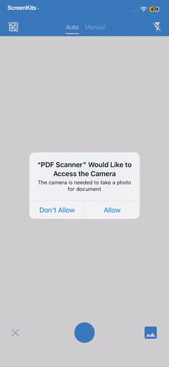 Scanner App To PDF permissions UI screen 12