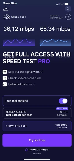 Speed Test & Wifi Analyzer + paywalls UI screen 9