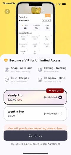 Calorie Tracker-CalorieMate paywalls UI screen 10
