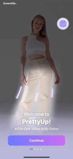 PrettyUp - Body Editor Video mobile app UI screen 5